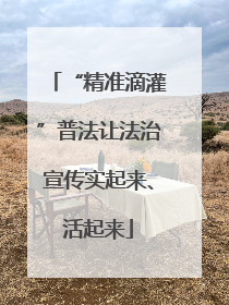 “精准滴灌”普法让法治宣传实起来、活起来