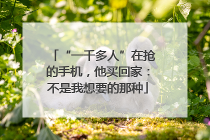 “一千多人”在抢的手机，他买回家：不是我想要的那种