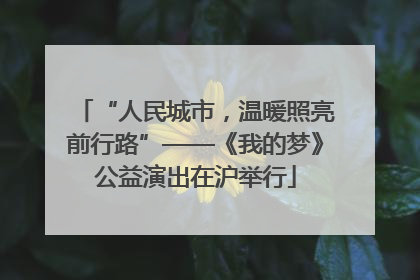 “人民城市，温暖照亮前行路”——《我的梦》公益演出在沪举行
