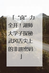 “卤”力全开！湖师大学子探秘武冈舌尖上的非遗密码