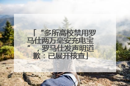 “多所高校禁用罗马仕两万毫安充电宝”，罗马仕发声明道歉：已展开核查