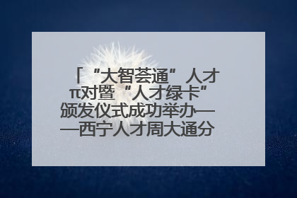 “大智荟通”人才π对暨“人才绿卡”颁发仪式成功举办——西宁人才周大通分会场亮点纷呈