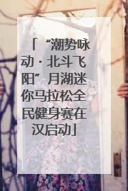 “潮势咏动・北斗飞阳”月湖迷你马拉松全民健身赛在汉启动