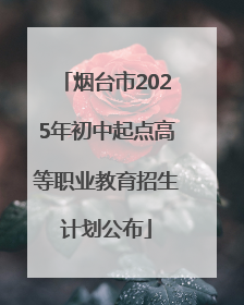 烟台市2025年初中起点高等职业教育招生计划公布