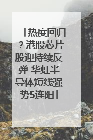 热度回归？港股芯片股迎持续反弹 华虹半导体短线强势5连阳