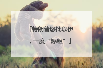特朗普怒批以伊，一度“爆粗”