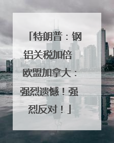 特朗普：钢铝关税加倍 欧盟加拿大：强烈遗憾！强烈反对！