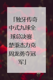 独牙传奇中式九球全球总决赛 楚秉杰力克周龙勇夺冠军