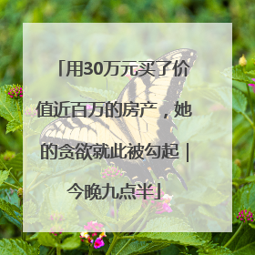 用30万元买了价值近百万的房产，她的贪欲就此被勾起｜今晚九点半