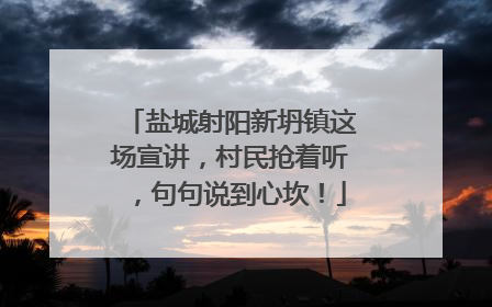盐城射阳新坍镇这场宣讲，村民抢着听，句句说到心坎！