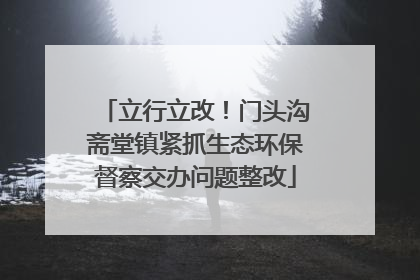 立行立改！门头沟斋堂镇紧抓生态环保督察交办问题整改