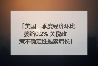 美国一季度经济环比萎缩0.2% 关税政策不确定性拖累增长