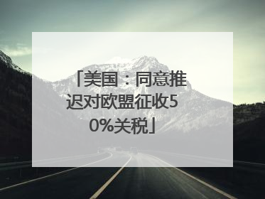 美国：同意推迟对欧盟征收50%关税