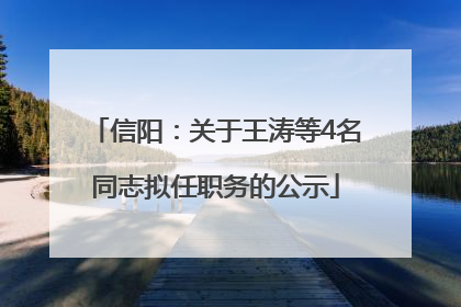 信阳：关于王涛等4名同志拟任职务的公示