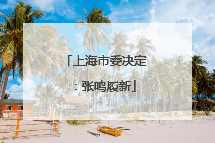 上海市委决定：张鸣履新