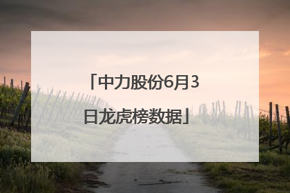 中力股份6月3日龙虎榜数据
