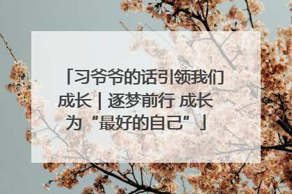 习爷爷的话引领我们成长｜逐梦前行 成长为“最好的自己”