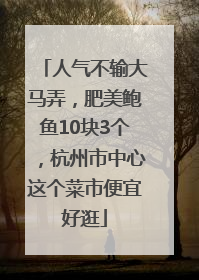 人气不输大马弄，肥美鲍鱼10块3个，杭州市中心这个菜市便宜好逛