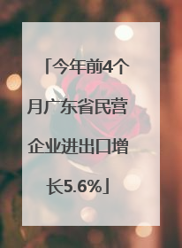 今年前4个月广东省民营企业进出口增长5.6%