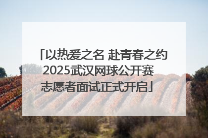 以热爱之名 赴青春之约 2025武汉网球公开赛志愿者面试正式开启