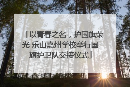 以青春之名，护国旗荣光 乐山嘉州学校举行国旗护卫队交接仪式