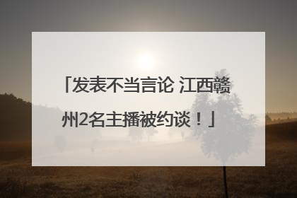 发表不当言论 江西赣州2名主播被约谈！
