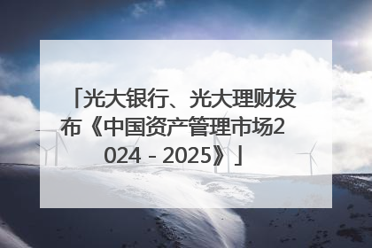 光大银行、光大理财发布《中国资产管理市场2024－2025》