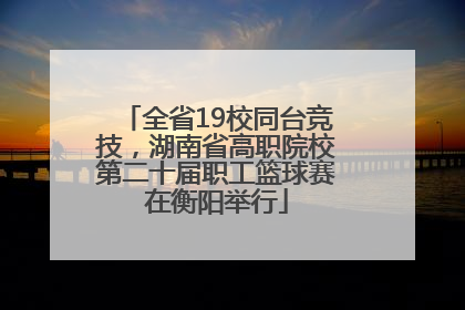 全省19校同台竞技，湖南省高职院校第二十届职工篮球赛在衡阳举行
