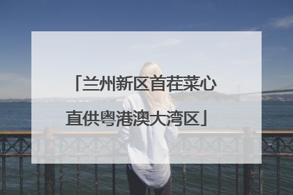 兰州新区首茬菜心直供粤港澳大湾区