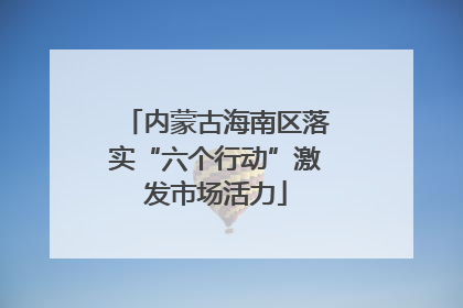 内蒙古海南区落实“六个行动”激发市场活力