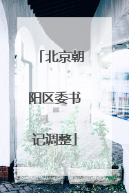 北京朝阳区委书记调整