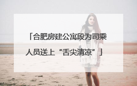 合肥房建公寓段为司乘人员送上“舌尖清凉”
