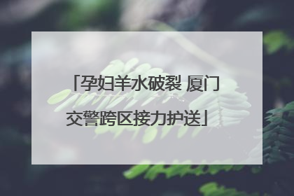 孕妇羊水破裂 厦门交警跨区接力护送