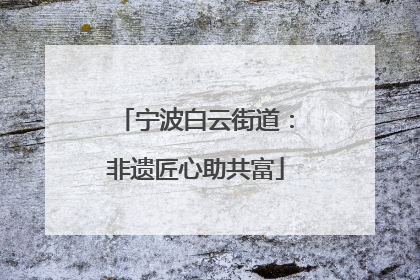 宁波白云街道：非遗匠心助共富