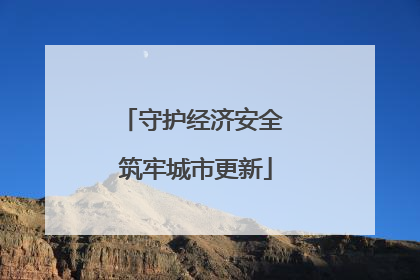 守护经济安全 筑牢城市更新