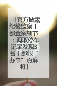 官方披露纪检监察干部查案细节：调取停车记录发现3名干部假“办事”真麻将