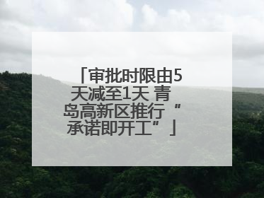 审批时限由5天减至1天 青岛高新区推行“承诺即开工”