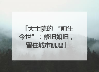 大士院的 “前生今世”：修旧如旧，留住城市肌理