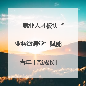 就业人才板块“业务微课堂”赋能青年干部成长
