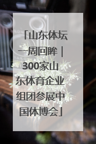 山东体坛一周回眸｜300家山东体育企业组团参展中国体博会