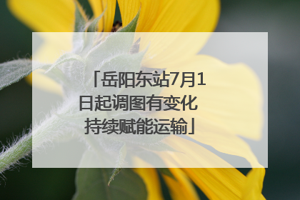 岳阳东站7月1日起调图有变化 持续赋能运输