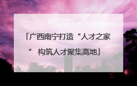 广西南宁打造“人才之家” 构筑人才聚集高地
