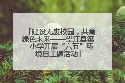 建设无废校园，共育绿色未来——望江县第一小学开展“六五”环境日主题活动