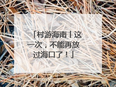 村游海南丨这一次，不能再放过海口了！