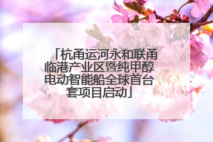 杭甬运河永和联甬临港产业区暨纯甲醇电动智能船全球首台套项目启动