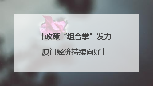 政策“组合拳”发力 厦门经济持续向好