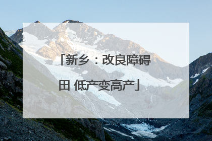新乡：改良障碍田 低产变高产