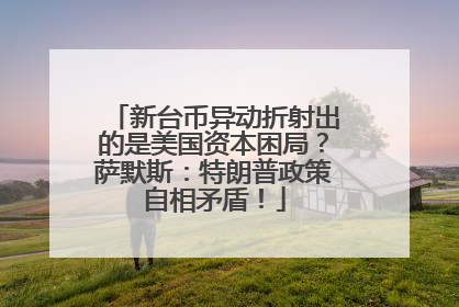 新台币异动折射出的是美国资本困局？萨默斯：特朗普政策自相矛盾！