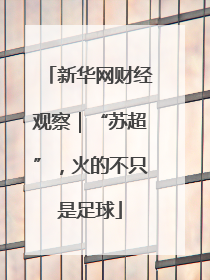 新华网财经观察｜“苏超”，火的不只是足球