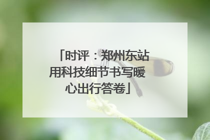 时评：郑州东站用科技细节书写暖心出行答卷